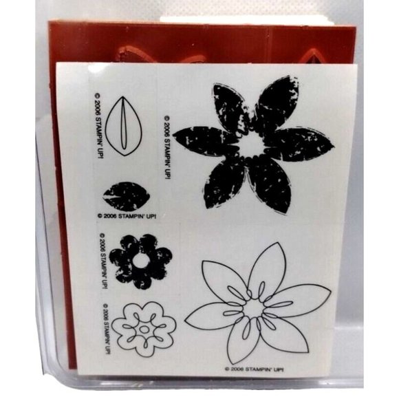 Stampin Up Bud Basics 6 Piece Rubber Stamp Kit Unmounted 2006 Two Step Stamps - Picture 3 of 4